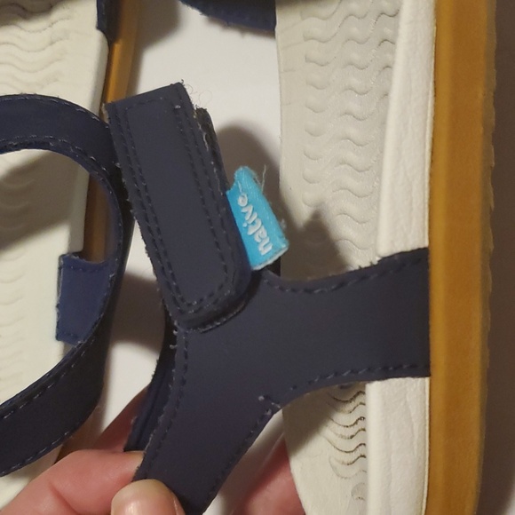 Native summer sandals, navy blue, velcro straps, size 11.5 - Picture 2 of 4